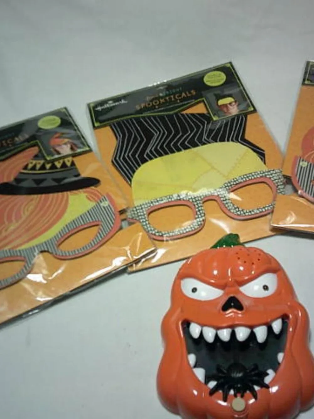 NEW LOT 3 HALLMARK SPOOKTICALS NOVELTY GLASSES & TALKING DOORBELL FLASHING EYES
